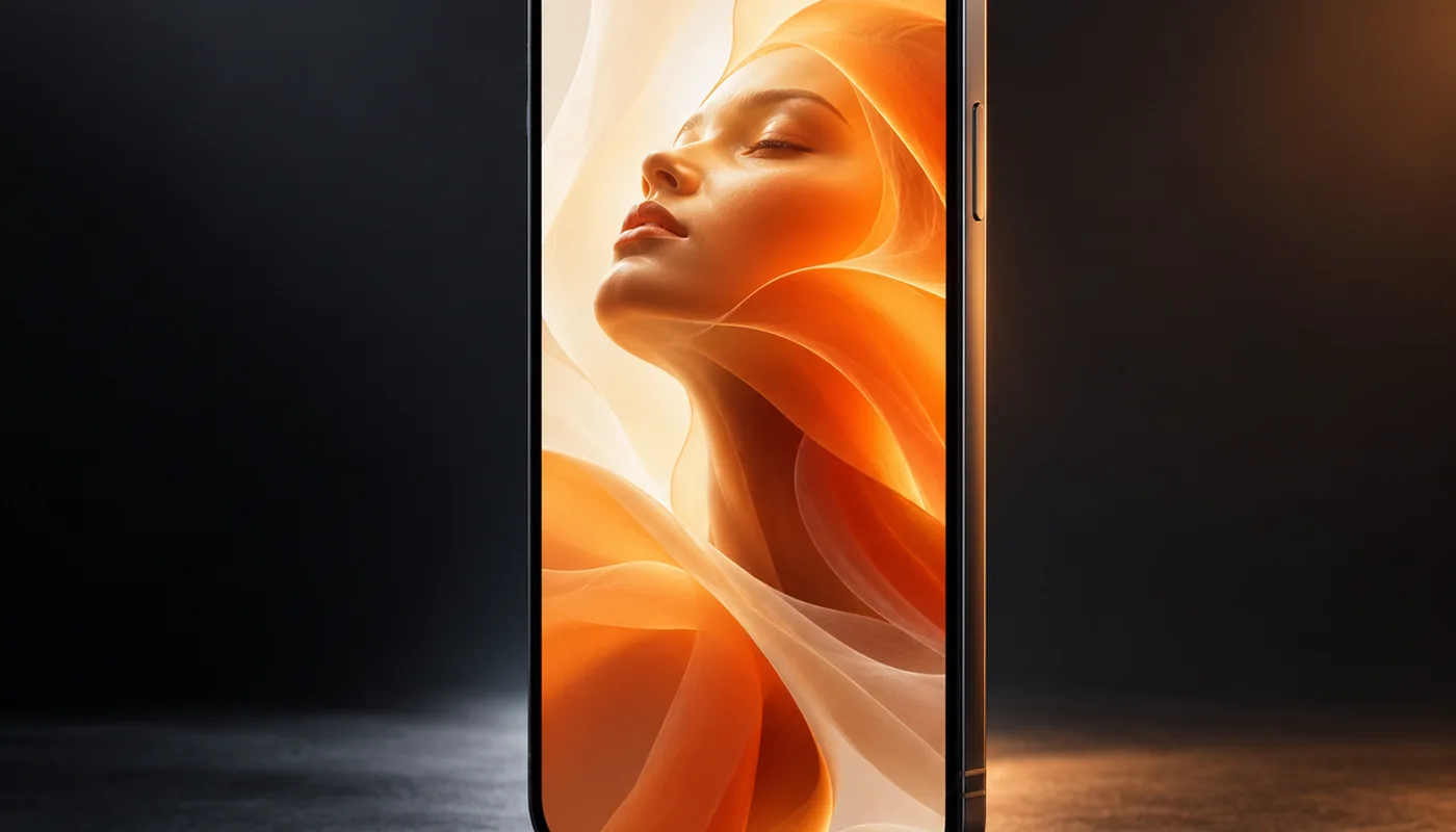 A smartphone showing a premium vertical nostalgia photo-style video